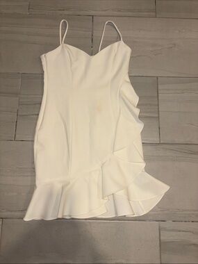 Likely White Ruffle-Trim Slip Dress Revolve